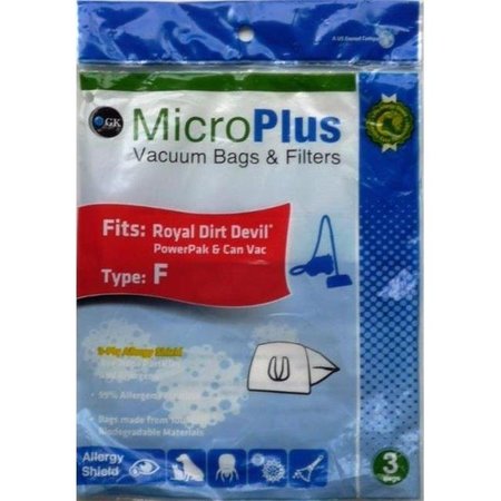 GREEN KLEAN MICROPLUS Green Klean MicroPlus For Dirt Devil Green KleanH-DDF Microplus 3 Ply Ecological Vacuum Bags- Pack of 75 GKH-DDF